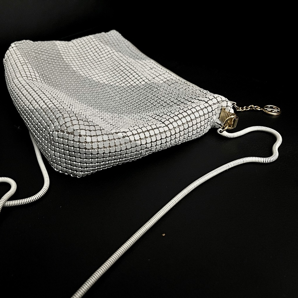 Mesh metal light Grey&white bag